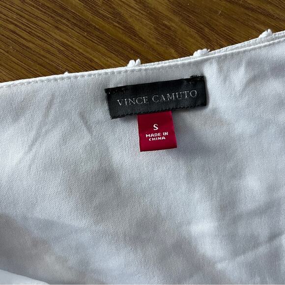 Vince Camuto V-Neck Swiss Dot blouse soft ecru - S - Picture 10 of 12